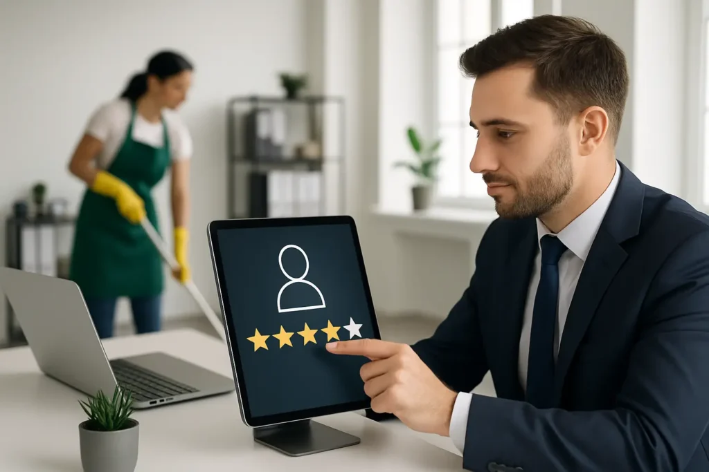 So lesen Sie Büroreinigungs-Bewertungen richtig